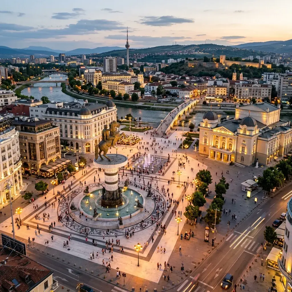 Kombi prevoz putnika Beograd → Skopski region — gradsko jezgro, Skoplje