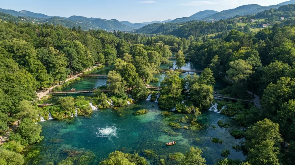 Vrelo Bosne kod Ilidže sa izvorima, mostićima i drvoredom