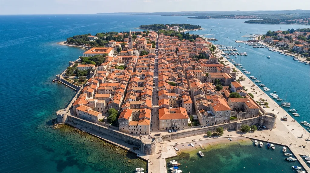Poreč — staro jezgro na poluostrvu sa pravilnim rasporedom ulica