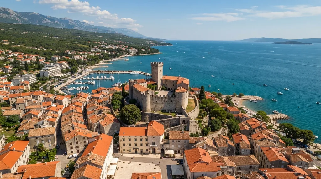 Novi Vinodolski — frankopanski kaštel nad starim jezgrom i morem