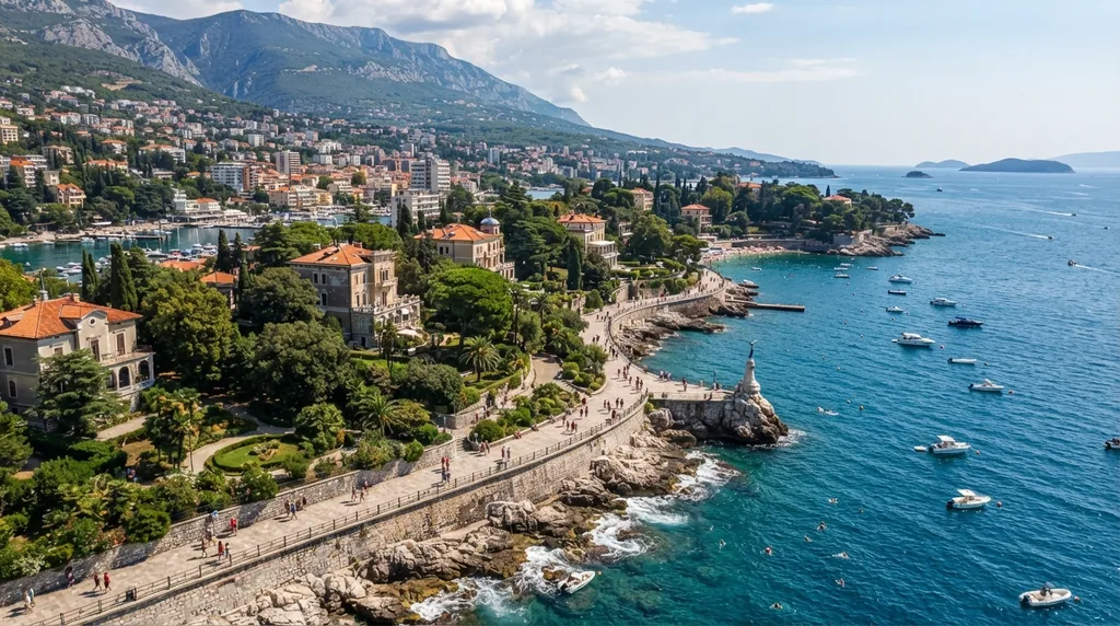 Opatija — obalno šetalište Lungomare uz vile i more