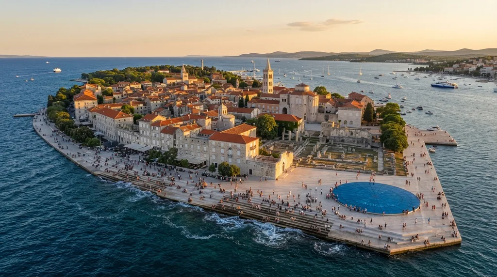 Zadar — Pozdrav suncu i Morske orgulje na vrhu poluostrva, uz stari grad