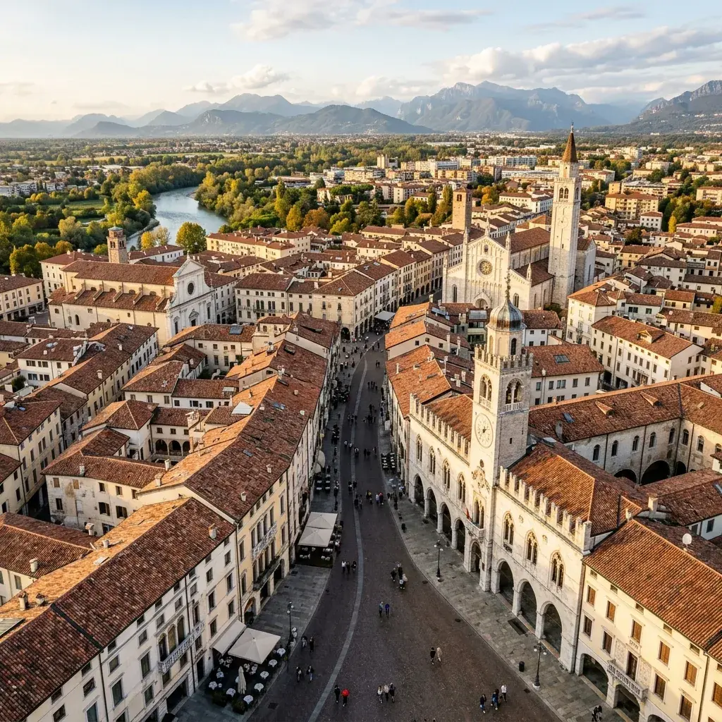 Kombi prevoz putnika Beograd → Pordenone — gradsko jezgro, Severna Italija
