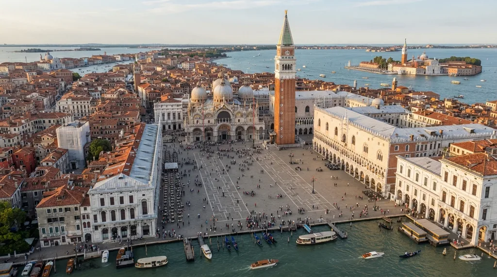 Venecija — Trg svetog Marka sa bazilikom, zvonikom i Duždevom palatom
