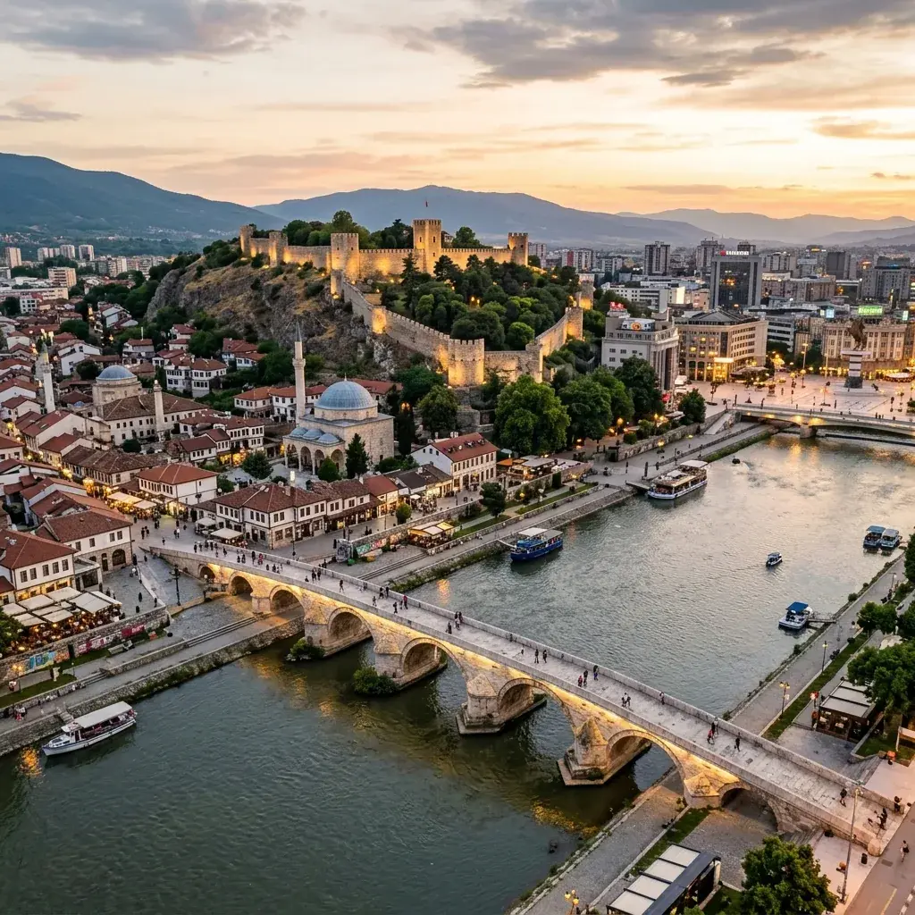 Kombi prevoz putnika Leskovac → Skoplje — gradsko jezgro, Skopski region