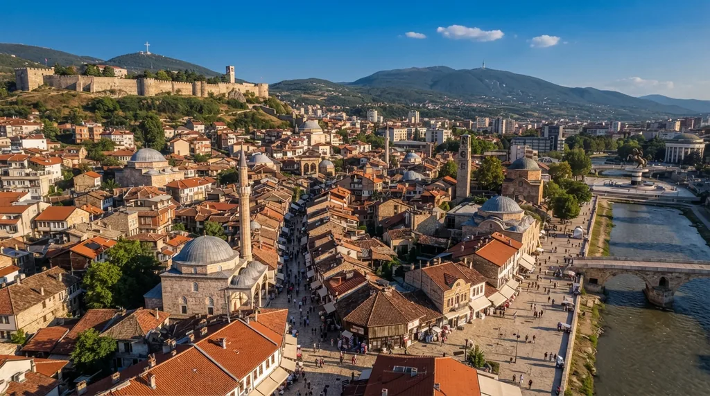 Stara čaršija u Skoplju sa kaldrmisanim uličicama, džamijama i tvrđavom
