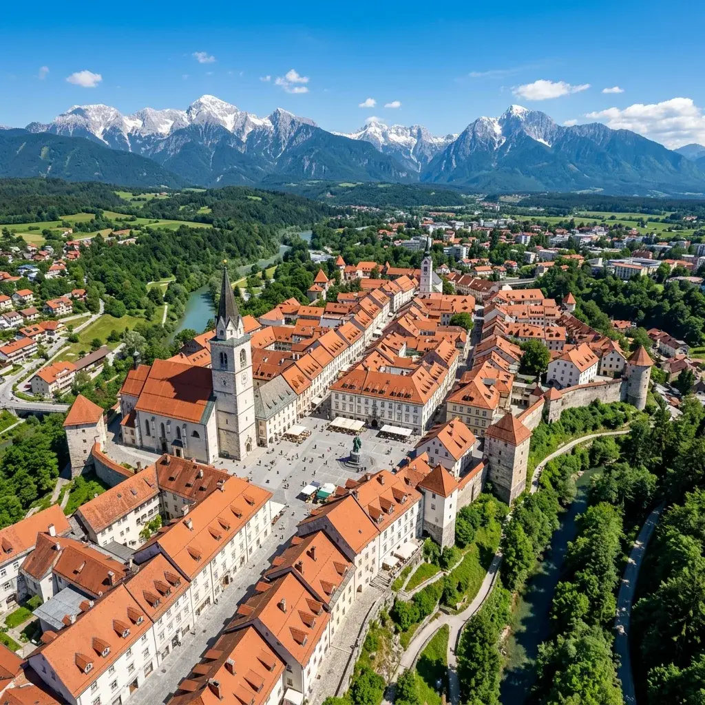 Kombi prevoz putnika Beograd → Kranj — gradsko jezgro, Centralna Slovenija